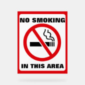Red and White No Smoking Acryl Bord (Voorkant)