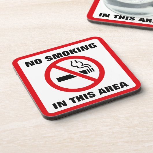 Red and White No Smoking Bier Onderzetter (Linkerzijde)