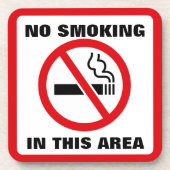 Red and White No Smoking Bier Onderzetter (Voorkant)