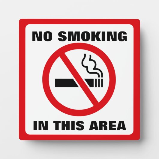 Red and White No Smoking Fotoplaat (Voorkant)
