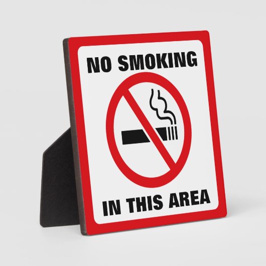 Red and White No Smoking Fotoplaat (Voorkant)