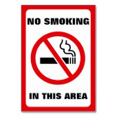 Red and White No Smoking Kaart (Achterkant)