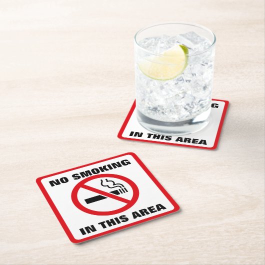 Red and White No Smoking Kartonnen Onderzetters (Insitu)