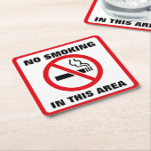 Red and White No Smoking Kartonnen Onderzetters (Schuin)