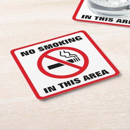 Red and White No Smoking Kartonnen Onderzetters (Schuin)