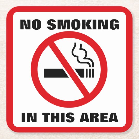 Red and White No Smoking Kartonnen Onderzetters (Voorkant)
