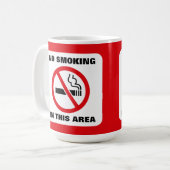 Red and White No Smoking Koffiemok (Voorkant links)