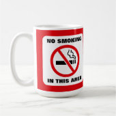 Red and White No Smoking Koffiemok (Links)