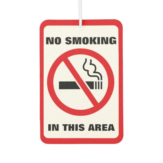 Red and White No Smoking Luchtverfrisser (Voorkant)