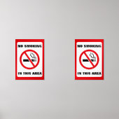 Red and White No Smoking Muurkunst Sets (Voorkant)