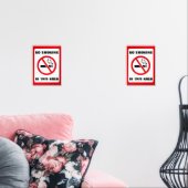 Red and White No Smoking Muurkunst Sets (Woonkamer)