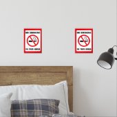 Red and White No Smoking Muurkunst Sets (Slaapkamer)