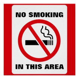 Red and White No Smoking Perfect Poster