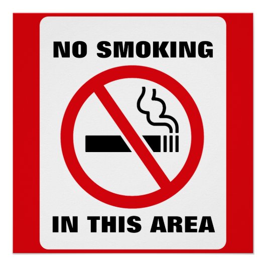 Red and White No Smoking Perfect Poster (Voorkant)