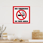 Red and White No Smoking Poster (Keuken)