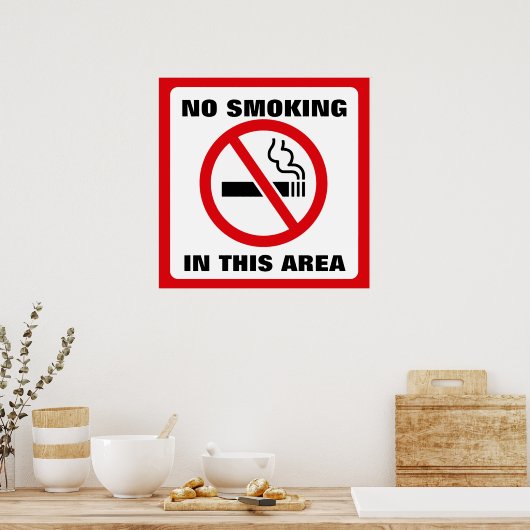 Red and White No Smoking Poster (Keuken)