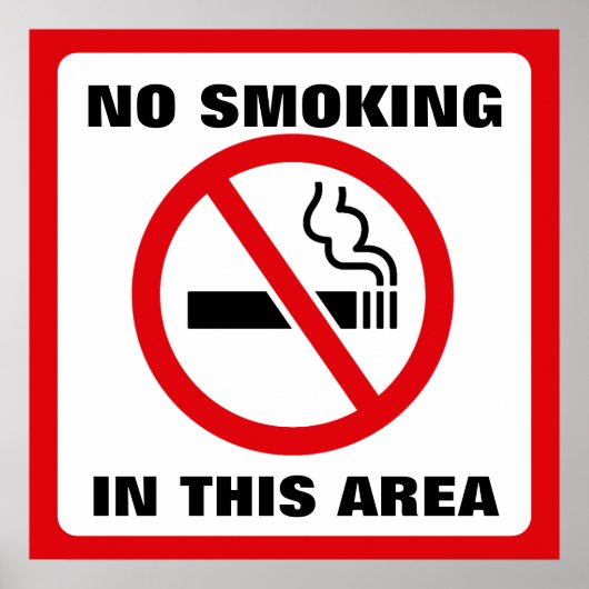Red and White No Smoking Poster (Voorkant)