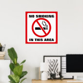 Red and White No Smoking Poster (Thuiskantoor)