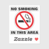 Red and White No Smoking Sticker (Vel)