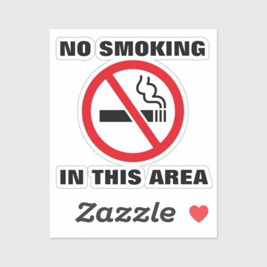 Red and White No Smoking Sticker (Vel)