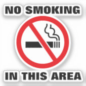 Red and White No Smoking Sticker (Voorkant)