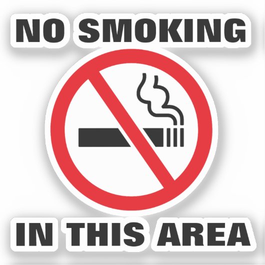 Red and White No Smoking Sticker (Voorkant)