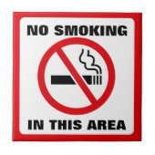 Red and White No Smoking Tegeltje (Voorkant)