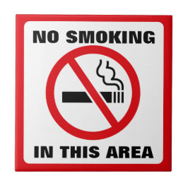 Red and White No Smoking Tegeltje