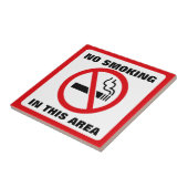 Red and White No Smoking Tegeltje (Zijkant)