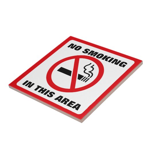 Red and White No Smoking Tegeltje (Zijkant)