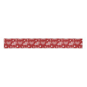 Red and White Nordic Heart Christmas Tree Grosgrain Lint (Voorkant)