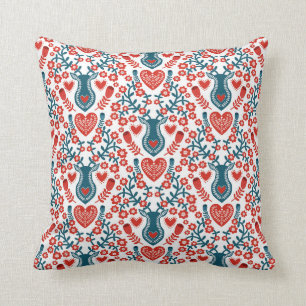 Red and White Nordic Style Deer Cushion Kussen