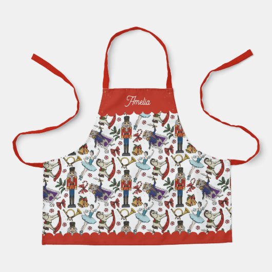 Red and White Nutcracker Ballet Kids Christmas Schort (Voorkant)