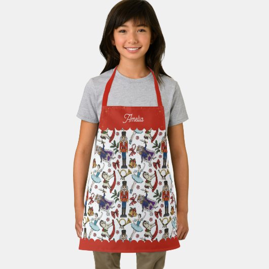 Red and White Nutcracker Ballet Kids Christmas Schort (Insitu)