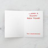 Red and White Nutcracker on Faux Gold Personalize Feestdagen Kaart (Binnen)