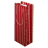 Red and White Pearl Wijn Cadeautas (Voorkant Gekanteld)
