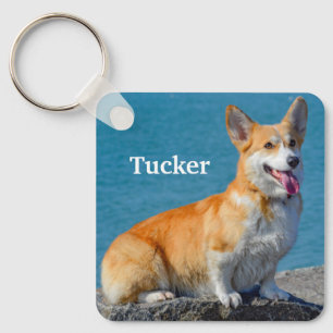 Red and White Pembroke Welsh Corgi Puppy Dog Sleutelhanger