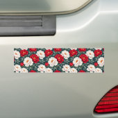 Red and white peony flowers  bumpersticker (Op auto)