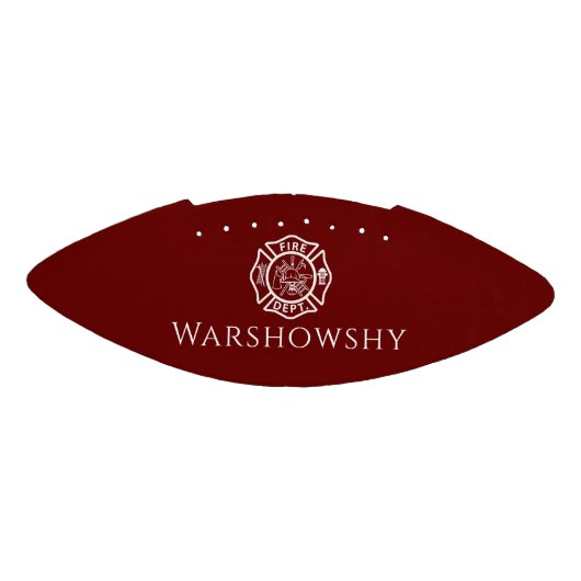 Red and White Personalized Fireman Emblem American Football (Paneel)