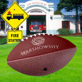 Red and White Personalized Fireman Emblem American Football