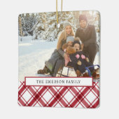 Red and White Photo Keramisch Ornament (Links)