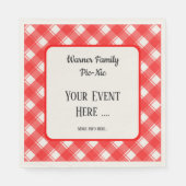 Red and White Plaid Pattern Retro Custom Servet (Voorkant)