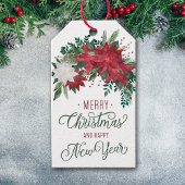 Red and White Poinsettia Bouquet Holiday Cadeaulabel