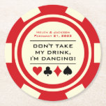 Red and White Poker Chip Ik ben aan het dansen Dri Ronde Kartonnen Onderzetter<br><div class="desc">Laat al dat lekkere alcoholgebruik niet verloren gaan door de onafgewerkte alcoholglazen van je gast op te scheppen terwijl ze een storm drinken. Geef elke gast dit aangepaste rode en witte poker chip papier onderzetter om over hun glas te plaatsen wanneer ze de dansvloer raken!</div>