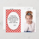 Red and White Polka Dot Birthday Foto Briefkaart (Voorkant / Achterkant)