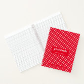 Red and White Polka Dot dankbaarheidsjournaal Notitieboek (Binnen)