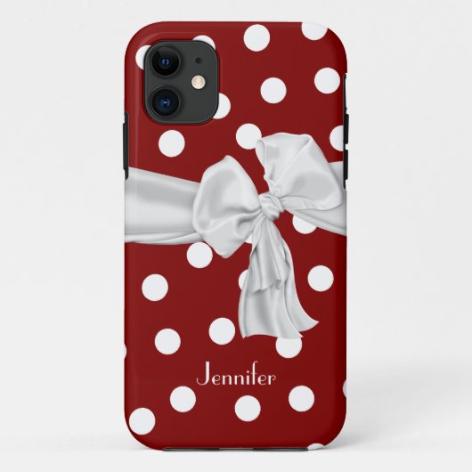 Red and White Polka Dot iPhone 5 Hoesje (Achterkant)
