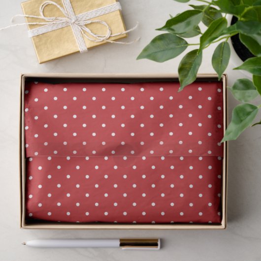 Red and White Polka Dot Tissue Paper Tissuepapier (Geschenk)