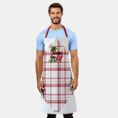 Red and White Pset Santa's Little Elf Schort (Gedragen)