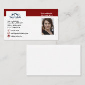Red and White Real Estate Agent Visitekaartje (Voorkant / Achterkant)